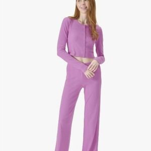 Florence by‎ Mills Ribbed Crop Cardigan  Lilac M NWT